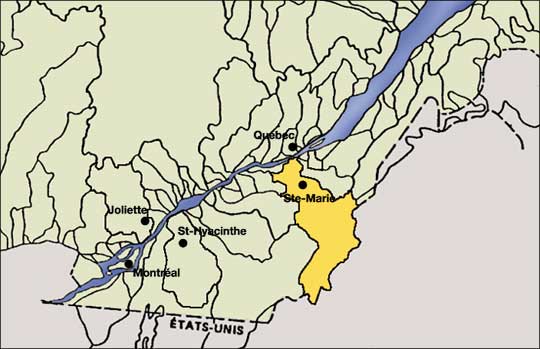 Localisation du bassin versant de la rivire Chaudire