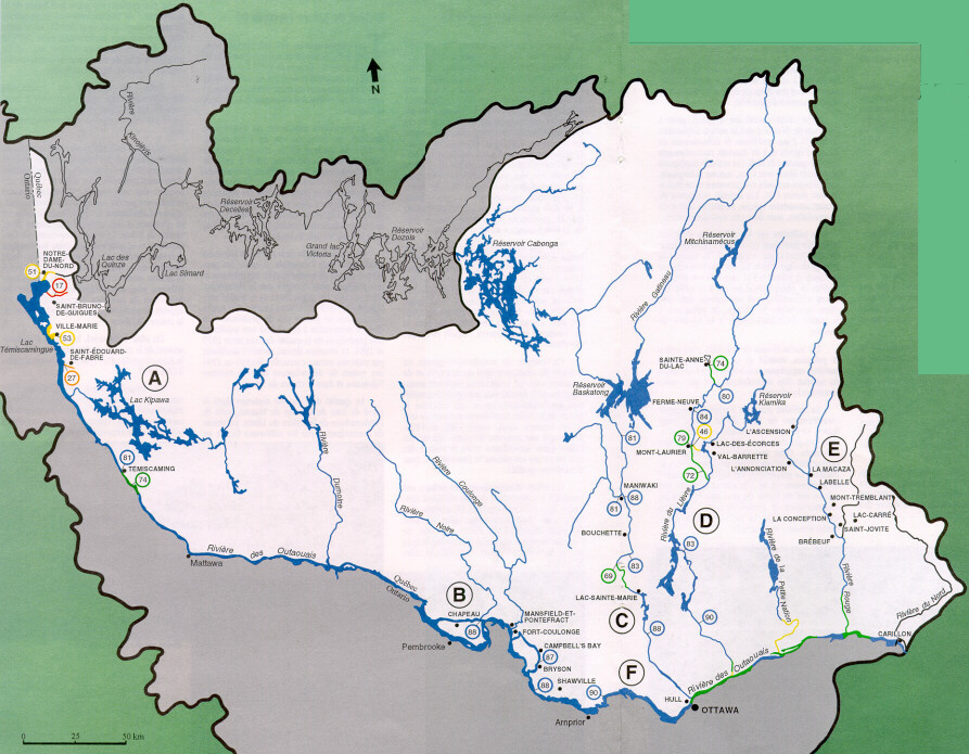 Plan du bassin versant - rivire des Outaouais